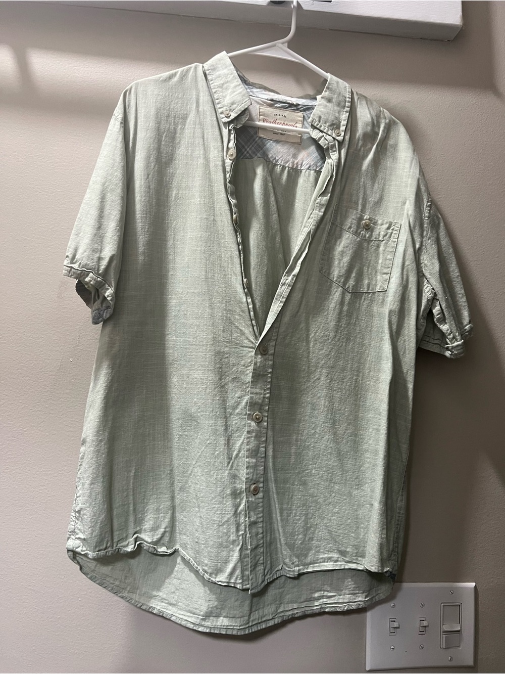 Weatherproof Light Sage Short-Sleeve Button-Down Shirt
